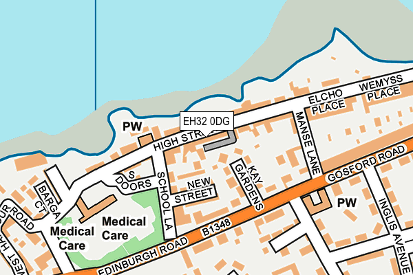 EH32 0DG map - OS OpenMap – Local (Ordnance Survey)