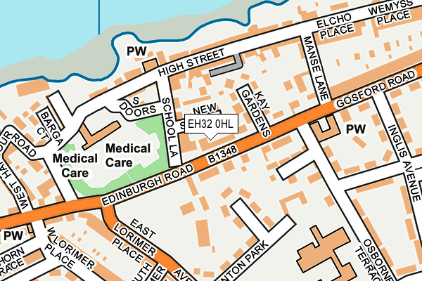 EH32 0HL map - OS OpenMap – Local (Ordnance Survey)