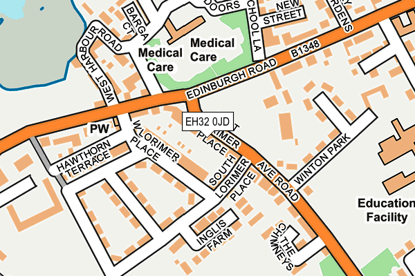 EH32 0JD map - OS OpenMap – Local (Ordnance Survey)