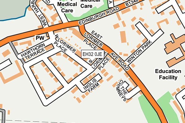 EH32 0JE map - OS OpenMap – Local (Ordnance Survey)