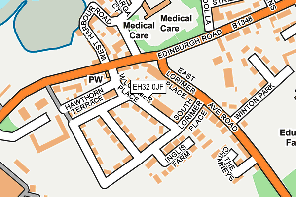 EH32 0JF map - OS OpenMap – Local (Ordnance Survey)