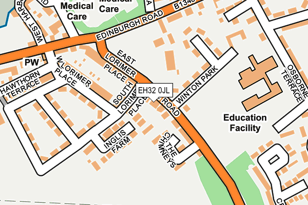 EH32 0JL map - OS OpenMap – Local (Ordnance Survey)
