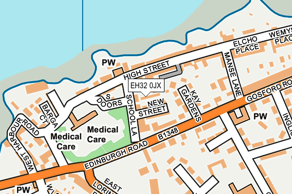 EH32 0JX map - OS OpenMap – Local (Ordnance Survey)