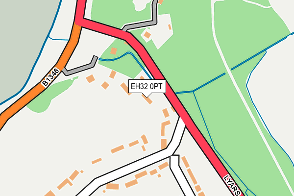 EH32 0PT map - OS OpenMap – Local (Ordnance Survey)