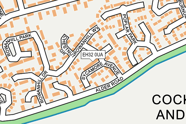 EH32 0UA map - OS OpenMap – Local (Ordnance Survey)