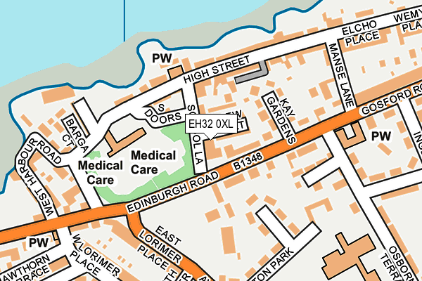 EH32 0XL map - OS OpenMap – Local (Ordnance Survey)