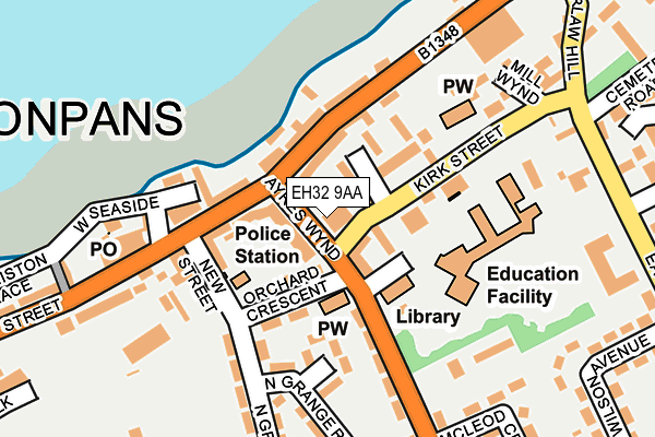 EH32 9AA map - OS OpenMap – Local (Ordnance Survey)