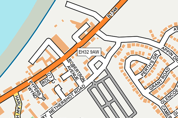 EH32 9AW map - OS OpenMap – Local (Ordnance Survey)