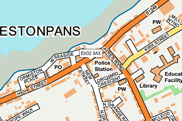 EH32 9AX map - OS OpenMap – Local (Ordnance Survey)
