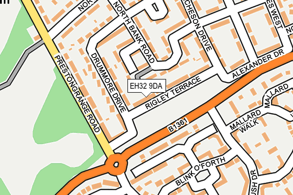 EH32 9DA map - OS OpenMap – Local (Ordnance Survey)
