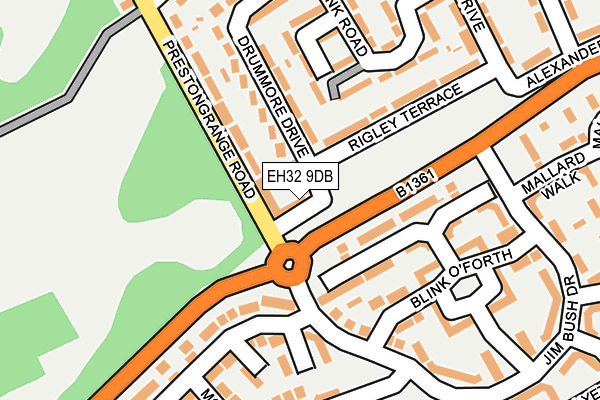 EH32 9DB map - OS OpenMap – Local (Ordnance Survey)