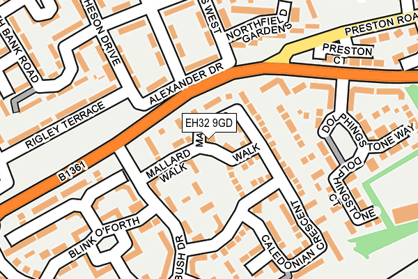EH32 9GD map - OS OpenMap – Local (Ordnance Survey)