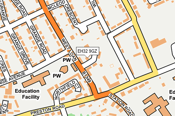 EH32 9GZ map - OS OpenMap – Local (Ordnance Survey)