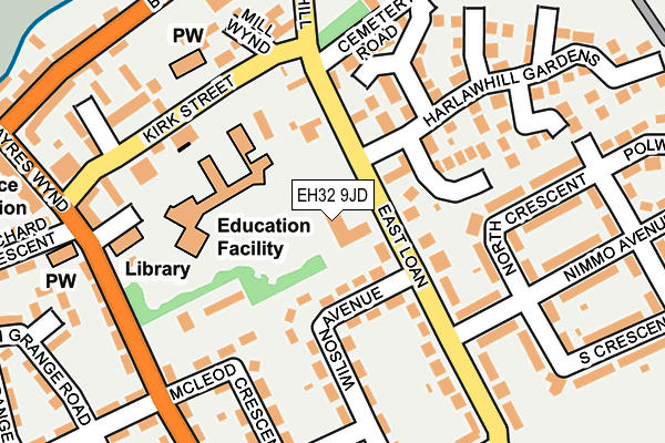 EH32 9JD map - OS OpenMap – Local (Ordnance Survey)