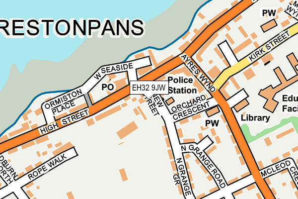 EH32 9JW map - OS OpenMap – Local (Ordnance Survey)
