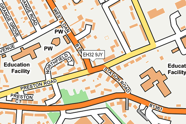 EH32 9JY map - OS OpenMap – Local (Ordnance Survey)