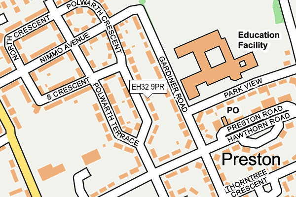 EH32 9PR map - OS OpenMap – Local (Ordnance Survey)