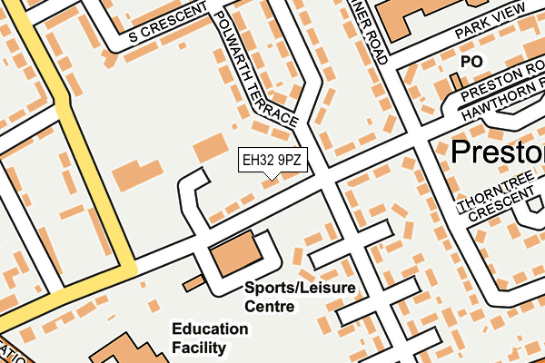 EH32 9PZ map - OS OpenMap – Local (Ordnance Survey)