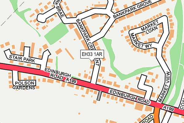 EH33 1AR map - OS OpenMap – Local (Ordnance Survey)