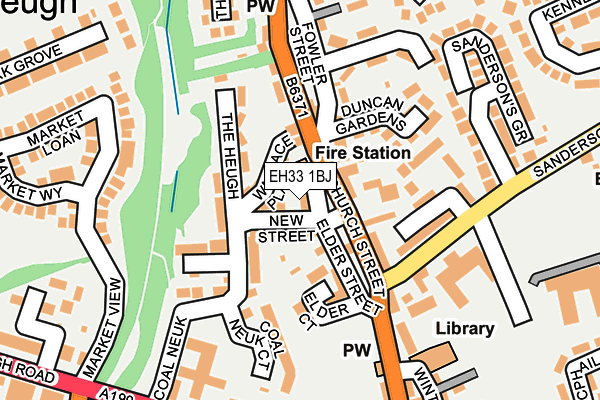 EH33 1BJ map - OS OpenMap – Local (Ordnance Survey)