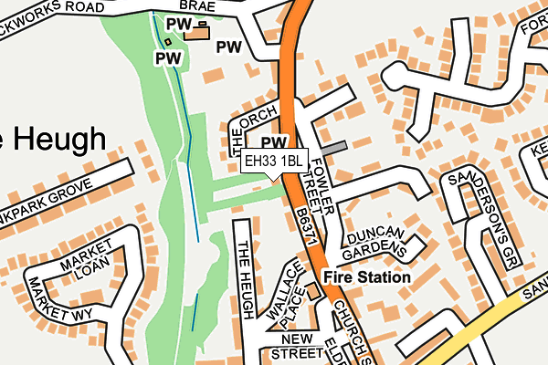 EH33 1BL map - OS OpenMap – Local (Ordnance Survey)