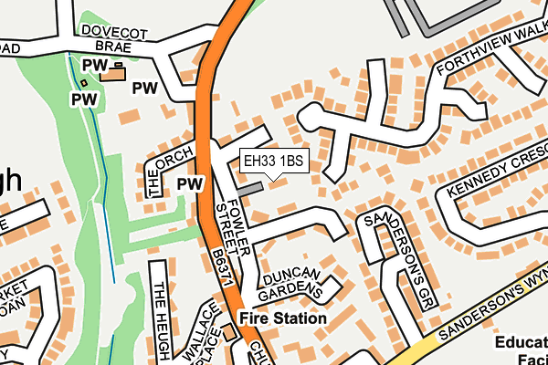EH33 1BS map - OS OpenMap – Local (Ordnance Survey)