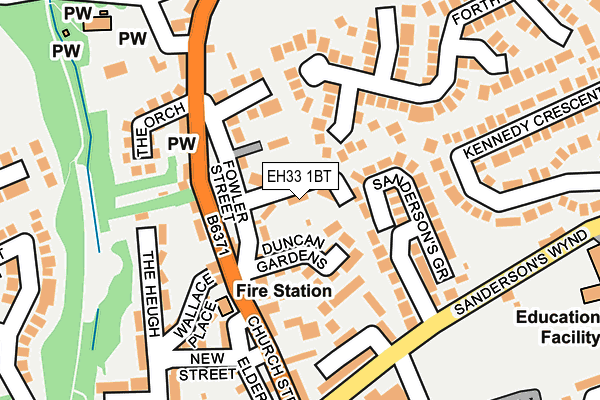 EH33 1BT map - OS OpenMap – Local (Ordnance Survey)