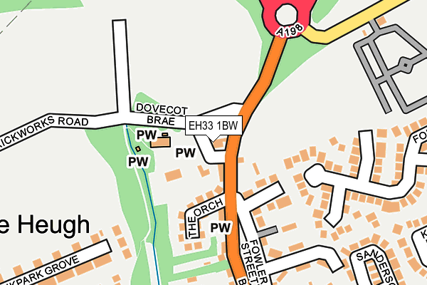 EH33 1BW map - OS OpenMap – Local (Ordnance Survey)