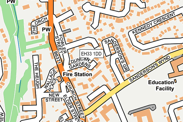 EH33 1DD map - OS OpenMap – Local (Ordnance Survey)