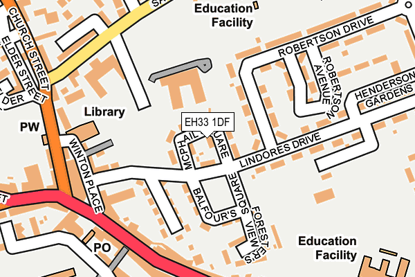 EH33 1DF map - OS OpenMap – Local (Ordnance Survey)