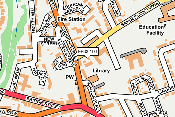 EH33 1DJ map - OS OpenMap – Local (Ordnance Survey)
