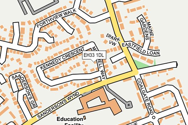 EH33 1DL map - OS OpenMap – Local (Ordnance Survey)
