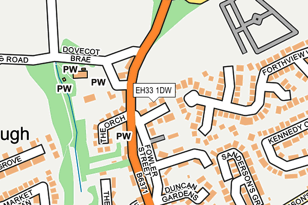 EH33 1DW map - OS OpenMap – Local (Ordnance Survey)