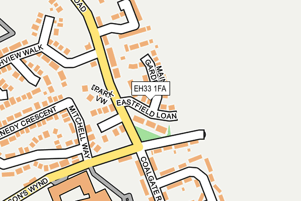 EH33 1FA map - OS OpenMap – Local (Ordnance Survey)