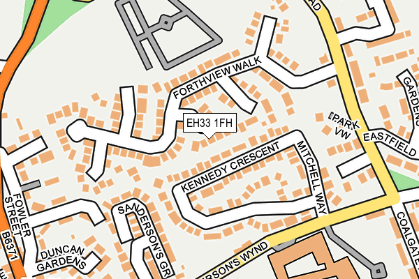 EH33 1FH map - OS OpenMap – Local (Ordnance Survey)