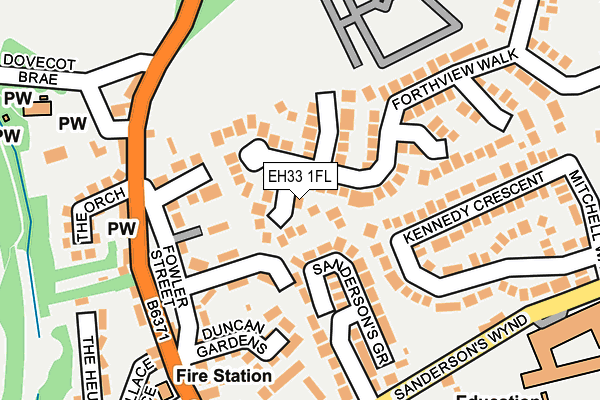 EH33 1FL map - OS OpenMap – Local (Ordnance Survey)