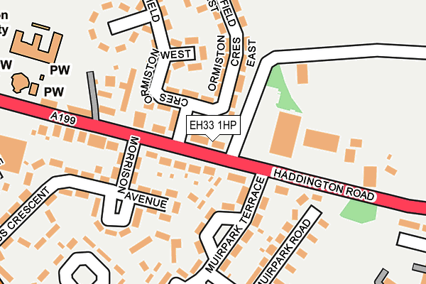 EH33 1HP map - OS OpenMap – Local (Ordnance Survey)