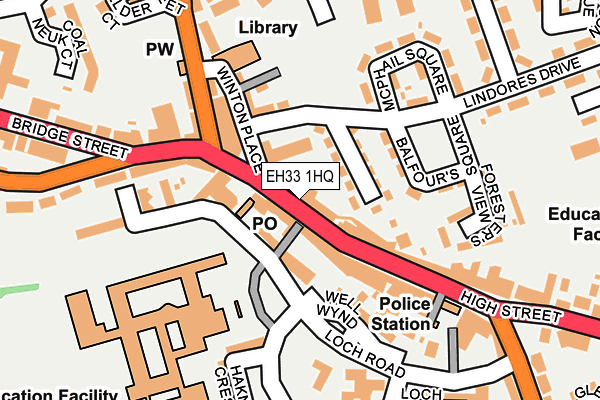 EH33 1HQ map - OS OpenMap – Local (Ordnance Survey)