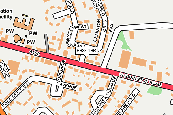 EH33 1HR map - OS OpenMap – Local (Ordnance Survey)