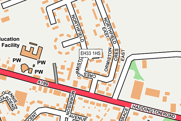 EH33 1HS map - OS OpenMap – Local (Ordnance Survey)
