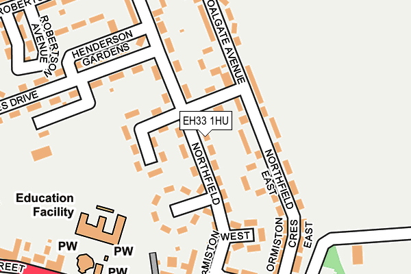 EH33 1HU map - OS OpenMap – Local (Ordnance Survey)