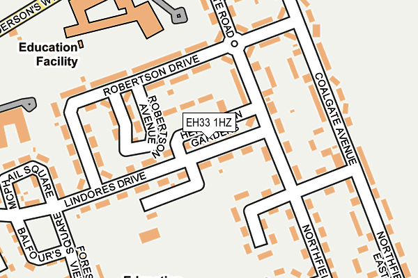 EH33 1HZ map - OS OpenMap – Local (Ordnance Survey)