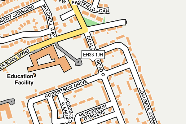 EH33 1JH map - OS OpenMap – Local (Ordnance Survey)