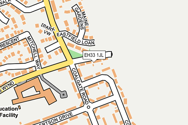 EH33 1JL map - OS OpenMap – Local (Ordnance Survey)