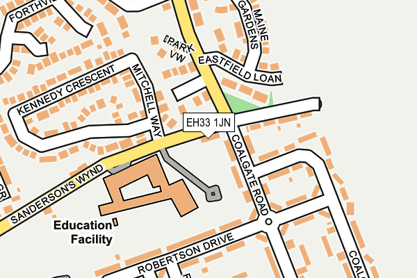 EH33 1JN map - OS OpenMap – Local (Ordnance Survey)