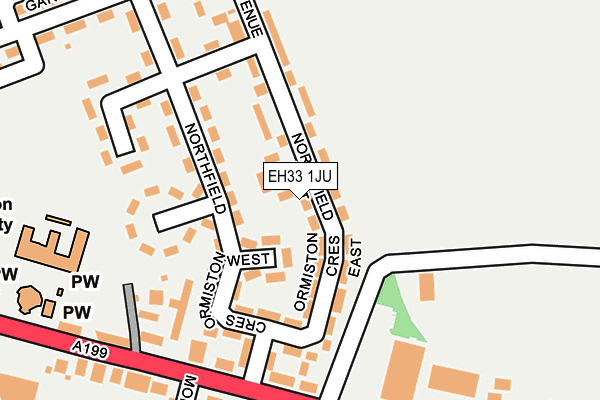 EH33 1JU map - OS OpenMap – Local (Ordnance Survey)