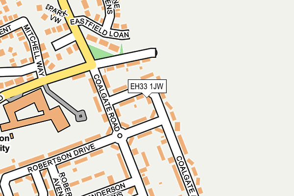 EH33 1JW map - OS OpenMap – Local (Ordnance Survey)