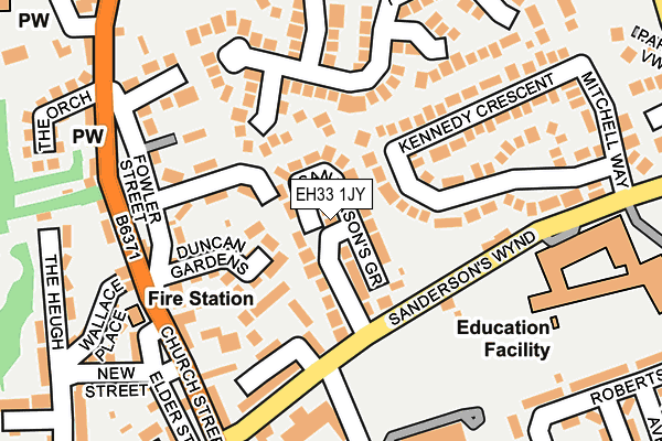 EH33 1JY map - OS OpenMap – Local (Ordnance Survey)