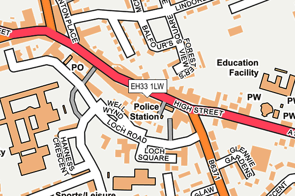 EH33 1LW map - OS OpenMap – Local (Ordnance Survey)