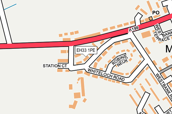 EH33 1PE map - OS OpenMap – Local (Ordnance Survey)
